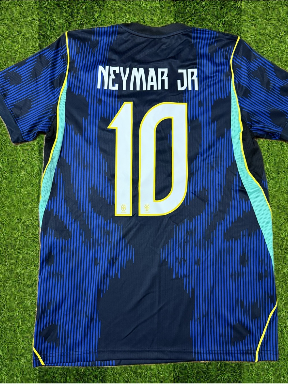 Brazil Blue Neymar Jr. Number 10 Men's Soccer Jersey